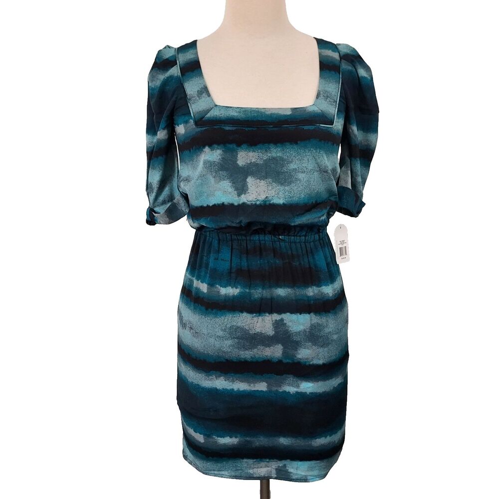 Jessica Simpson Dress Size 2 Dark Teal Lined Short Sleeves Pockets Career NWT